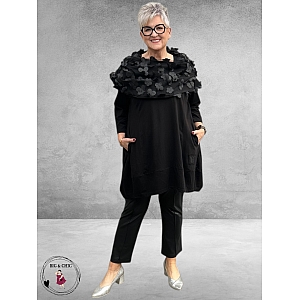 VINCENZO ALLOCCA Tuniek Zwart 3D Bloemen